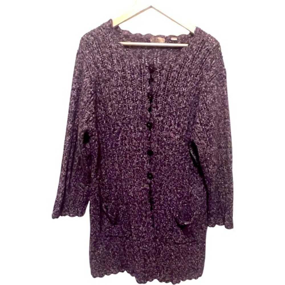 I.E. Woman’s Marled Purple Knit Cardigan